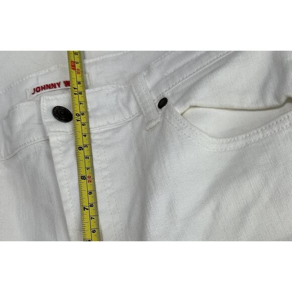 Johnny Was Cropped Baby Boot White Jeans women Flowers Eyelet size 32 - Picture 10 of 12